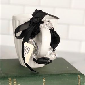 INC Black & Clear crystal bracelet NWT